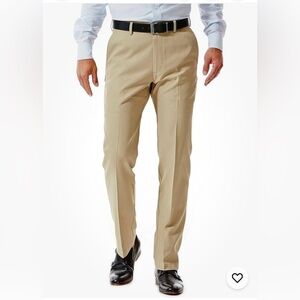 Haggar Men's Slim Fit Stretch Cool Pro 18 Tan Chino Dress Pants